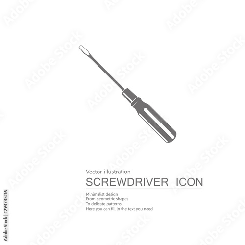 Vector drawn screwdriver. Isolated on white background.