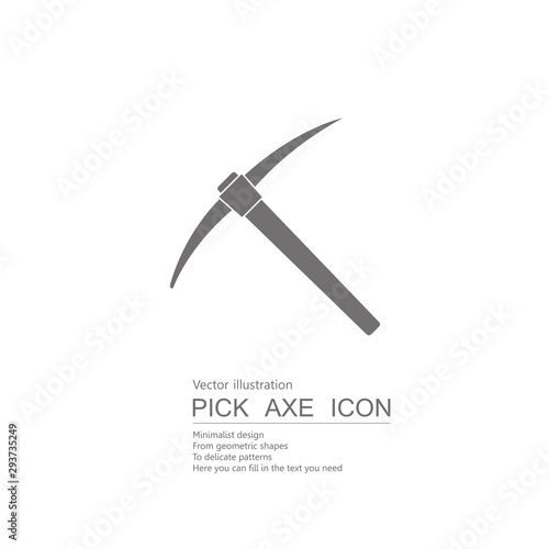 Vector drawn pick ax. Isolated on white background.