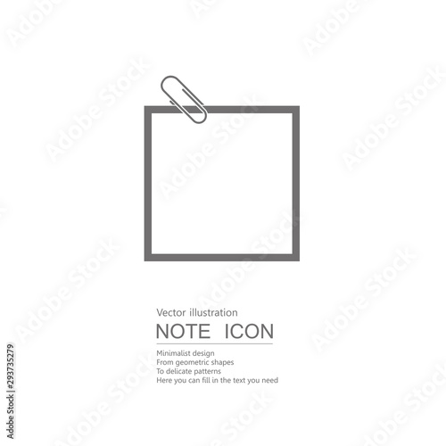 Vector drawn note paper. Isolated on white background.
