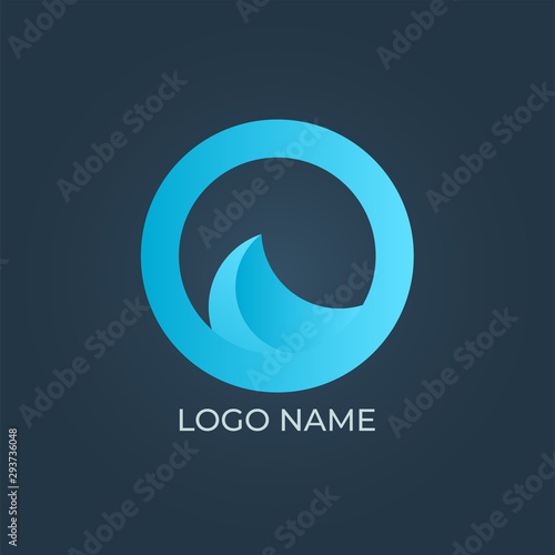 Letter "O" wave logo isolated. Alphabet vector