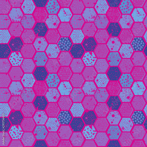 Abstract seamless vector pattern for girls, boys, clothes. Creative background with hexahedron, geometric figures hexagon Funny wallpaper for textile and fabric. Fashion style. Colorful bright