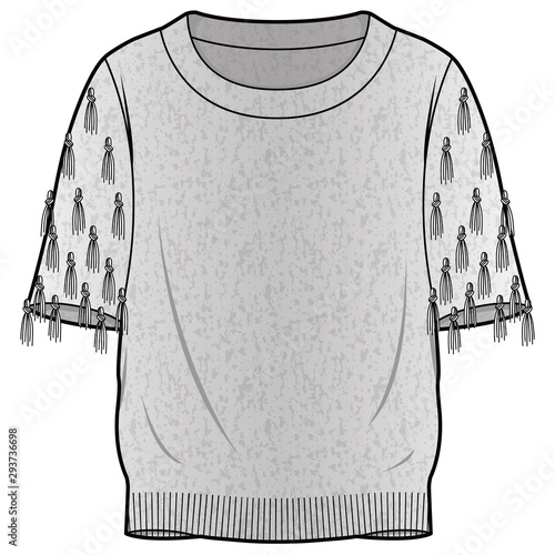 Sweater fashion flat sketche template