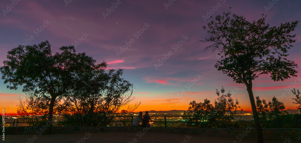 Fototapeta premium sunset in park