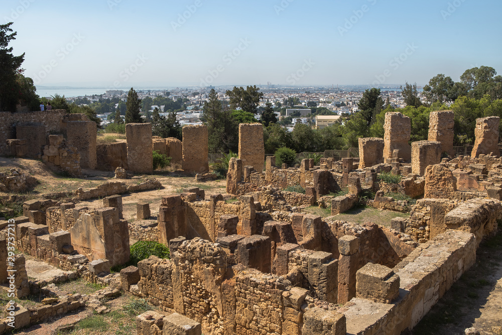 Ruins Ancient ruins of Carthage,  Birsa Hill,Tunisia, 25 September 2019.