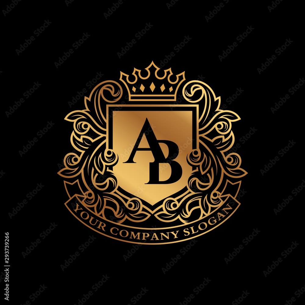Obraz premium Vintage Gold Luxury Logo Design Vector Template