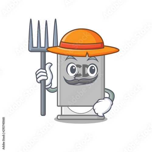 Farmer rom drive mascot isolated with cartoon
