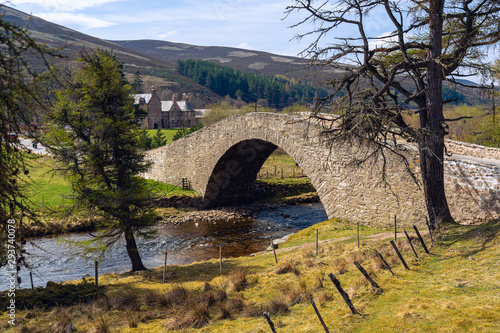 Scottish landscape with Scotland Architectural Bridge and clear water Scotland Travel Concept Hermitage photo