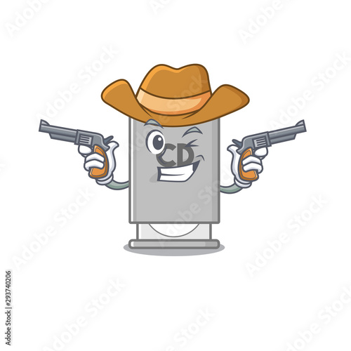Cowboy rom drive mascot isolated with cartoon