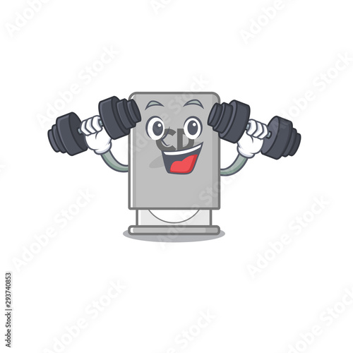 Fitness rom drive mascot isolated with cartoon