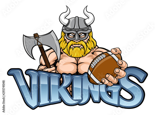 A Viking warrior gladiator American football sports mascot