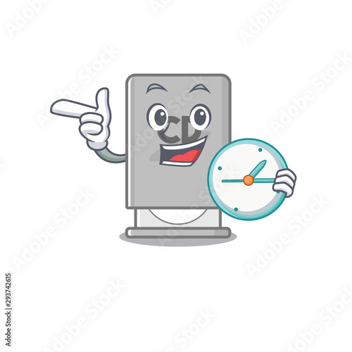 With clock rom drive above mascot wood table