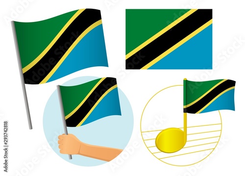 Tanzania flag icon set