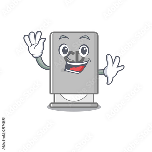 Waving rom drive above mascot wood table