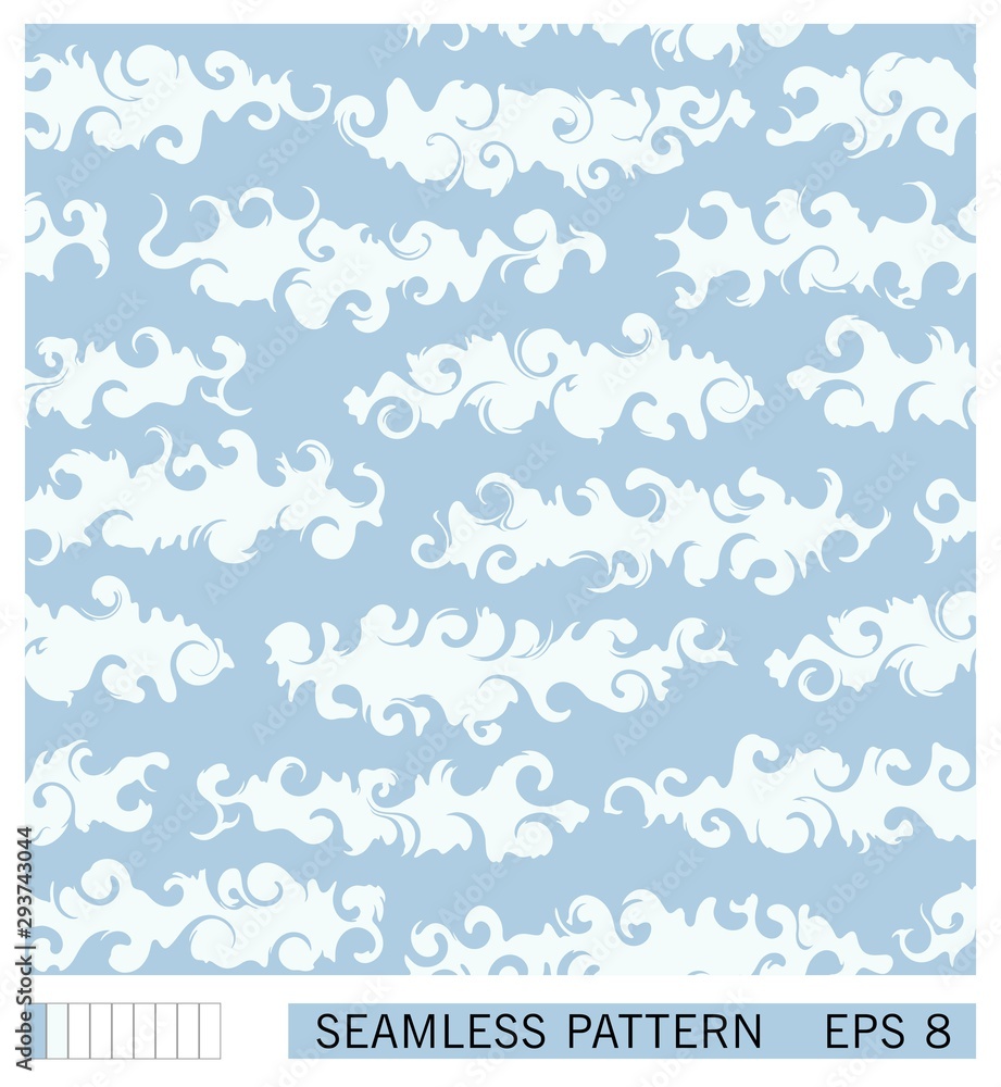 Seamless pattern design. Freeform fluid shapes.