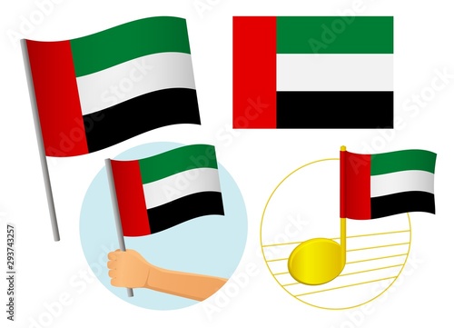 united arab emirates flag icon set