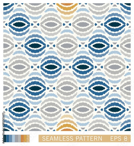 Classic mediterranean folk design. Ethno ornament elements. Seamless pattern. Vector texture design