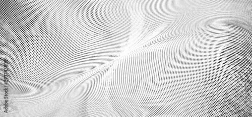 Abstract monochrome halftone pattern. Half tone fractal. Geometric vector illustration