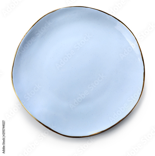 Fotografie, Tablou Empty ceramic plate on white background
