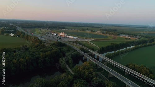 Aerial view of US Highway 41 & Ellis Park, located on the border of Indiana and Kentucky. photo