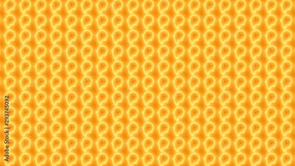 Halloween Ghost in Glowing Orange Dancing Tiled Looping Motion Graphics Repeat Halloween Ghost in Glowing Orange Dancing Tiled Looping Motion Graphics Repeat