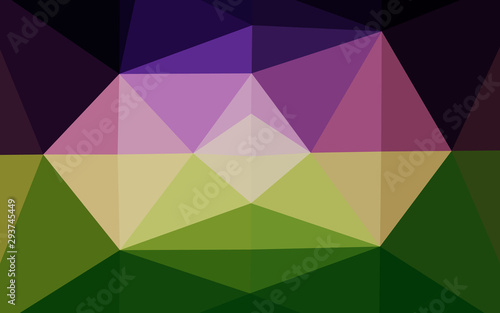 Dark Pink, Green vector low poly cover. Colorful illustration in Origami style with gradient. Textured pattern for background.