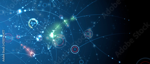 Neural network concept. Connected cells with links. High technology process. Abstract background
