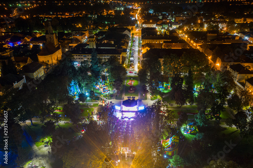 Bjelovar  Bjelovar Bilogora County  Croatia - September 29  2019  A night view of Bjelovar and the Gibonni concert at the central city park