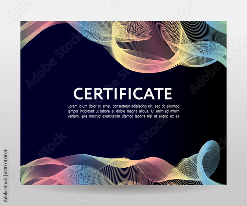 Certificate. Template diplomas, currency. Vector gradient frame