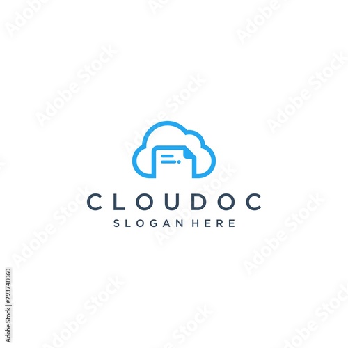 logo design technology or cloud with documents