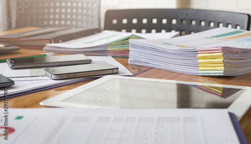 Stack of business papers.