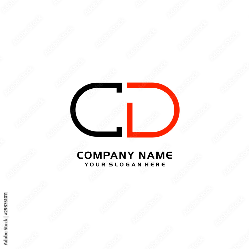 Icon Design Logo Letters CD Minimalist, oval-shaped logo, with colors, black, green, orange Icon Design Logo Letters CD Minimalist, oval-shaped logo, with colors, black, green, orange