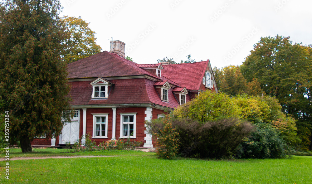 Ungurmuiza Manor old manor in red-white colors
