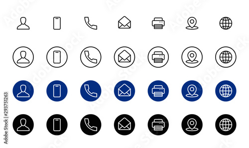 Contact Information Icon Set
