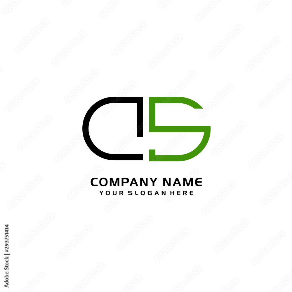 Icon Design Logo Letters DS Minimalist, oval-shaped logo, with colors, black, green, orange Icon Design Logo Letters DS Minimalist, oval-shaped logo, with colors, black, green, orange