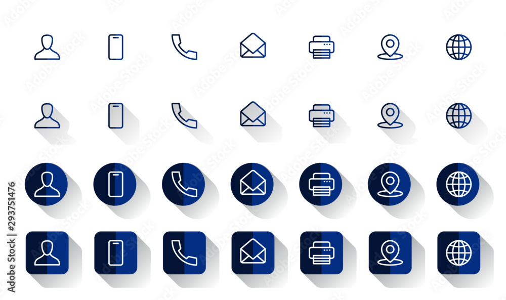 Contact Information Icon Set Contact Information Icon Set