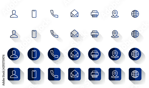 Contact Information Icon Set