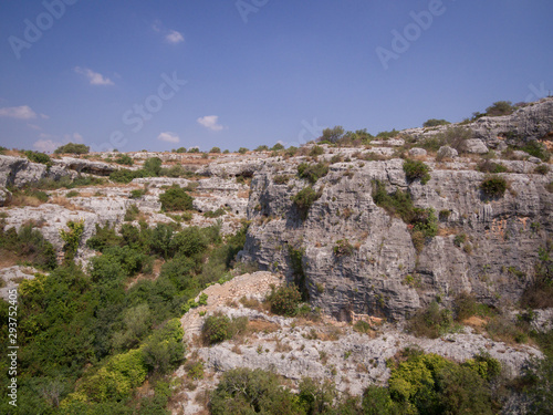 Shot of the beautiful natural cave "Cava d'Ispica". Ispica is a small town in the southern Sicily, in the district of Ragusa