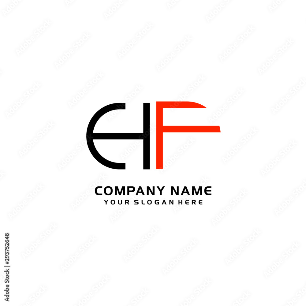 Icon Design Logo Letters HF Minimalist, oval-shaped logo, with colors, black, green, orange Icon Design Logo Letters HF Minimalist, oval-shaped logo, with colors, black, green, orange