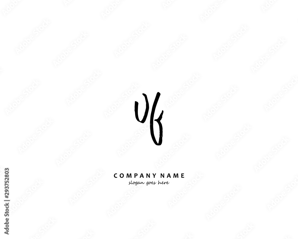 VF Initial handwriting logo vector VF Initial handwriting logo vector