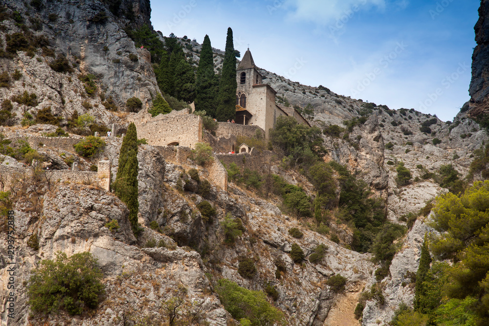 The chapell  Notre dame in Moustiers St. Marie, Provence, Provence-Alpes-Côte d'Azur, Southern France, France, Europe