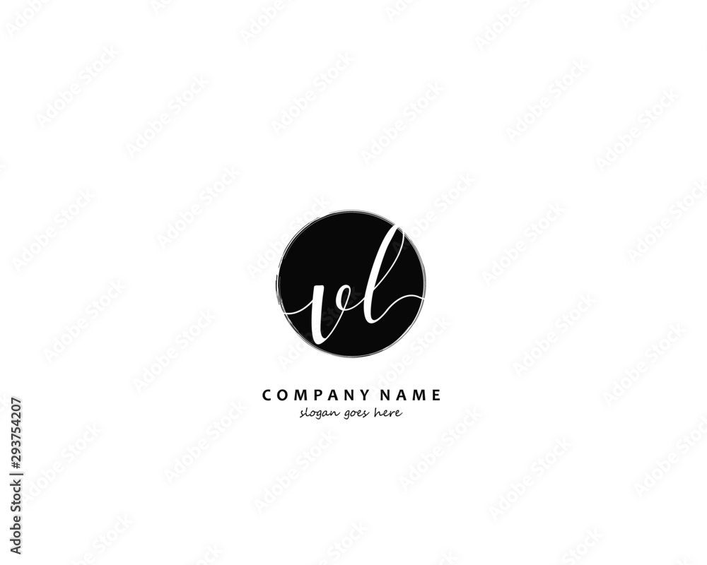 VL Initial handwriting logo vector VL Initial handwriting logo vector
