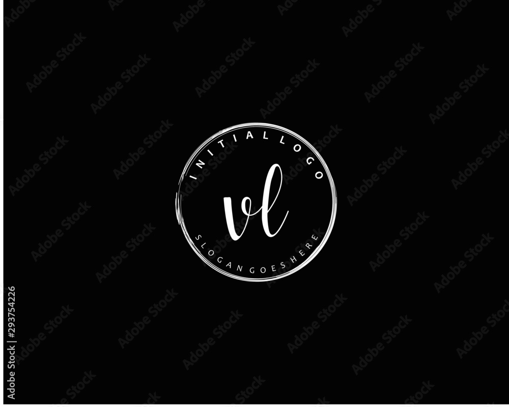 Fototapeta premium VL Initial handwriting logo vector