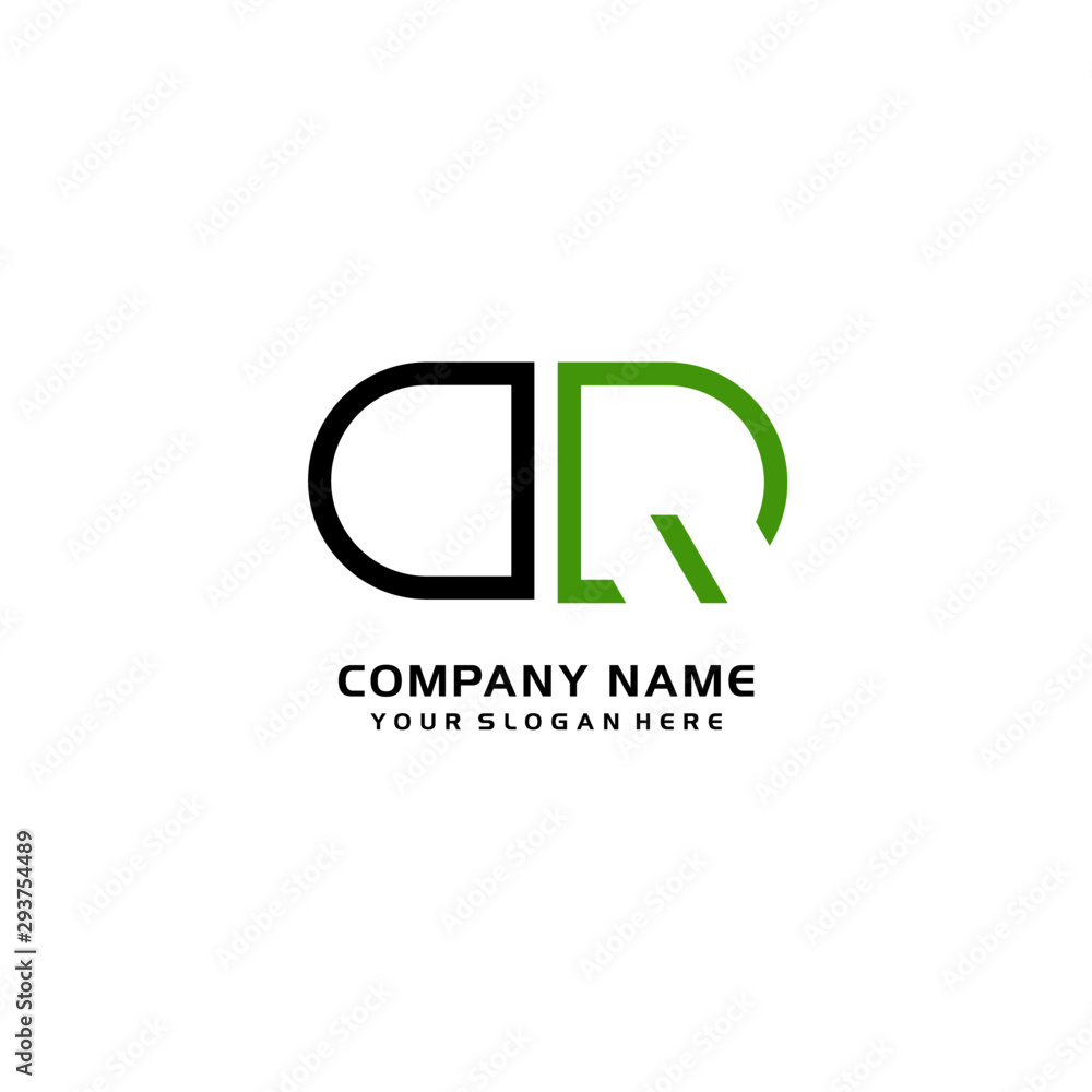 Icon Design Logo Letters OQ Minimalist, oval-shaped logo, with colors, black, green, orange Icon Design Logo Letters OQ Minimalist, oval-shaped logo, with colors, black, green, orange