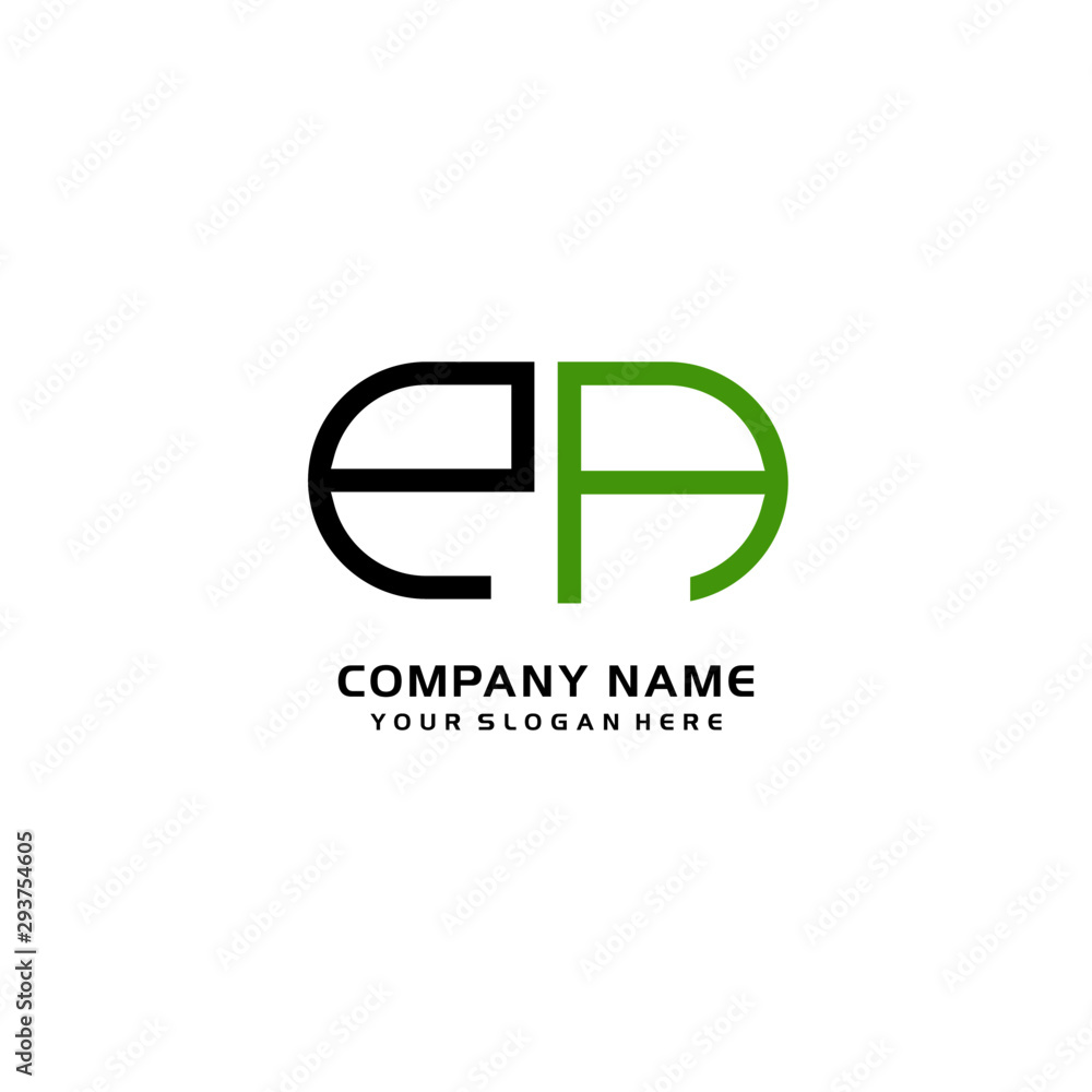 Icon Design Logo Letters PA Minimalist, oval-shaped logo, with colors, black, green, orange Icon Design Logo Letters PA Minimalist, oval-shaped logo, with colors, black, green, orange