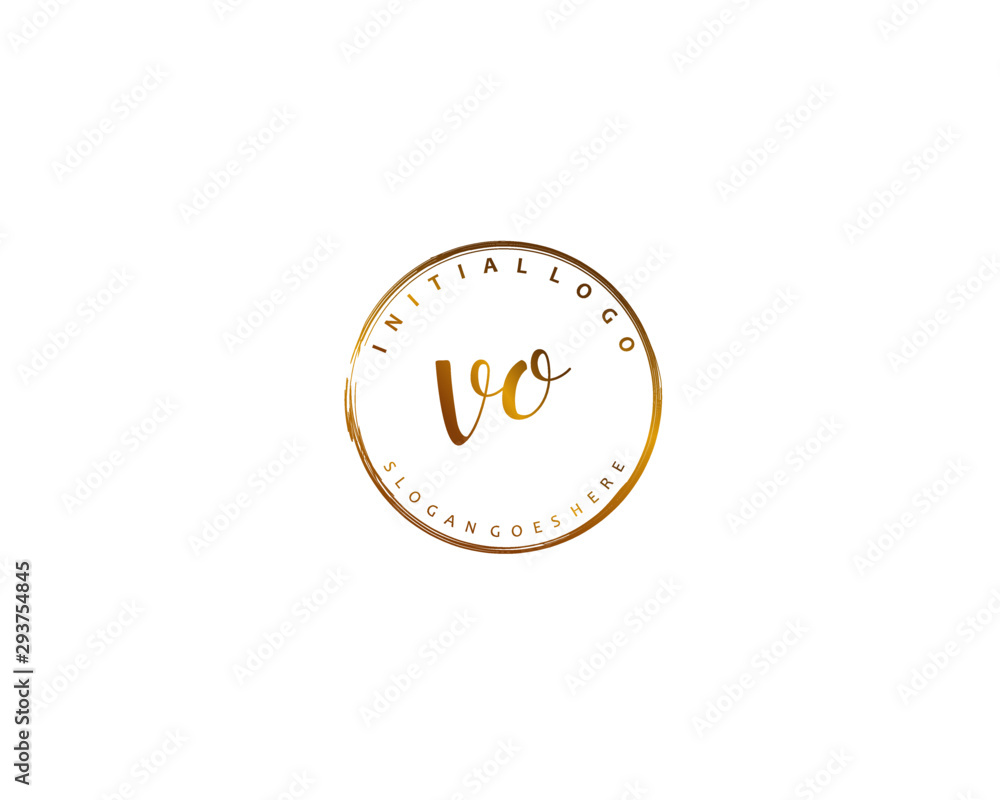VO Initial handwriting logo vector VO Initial handwriting logo vector