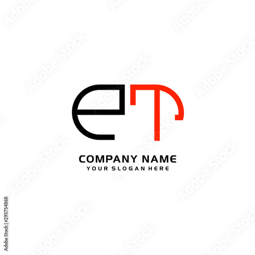 Icon Design Logo Letters PT Minimalist, oval-shaped logo, with colors, black, green, orange