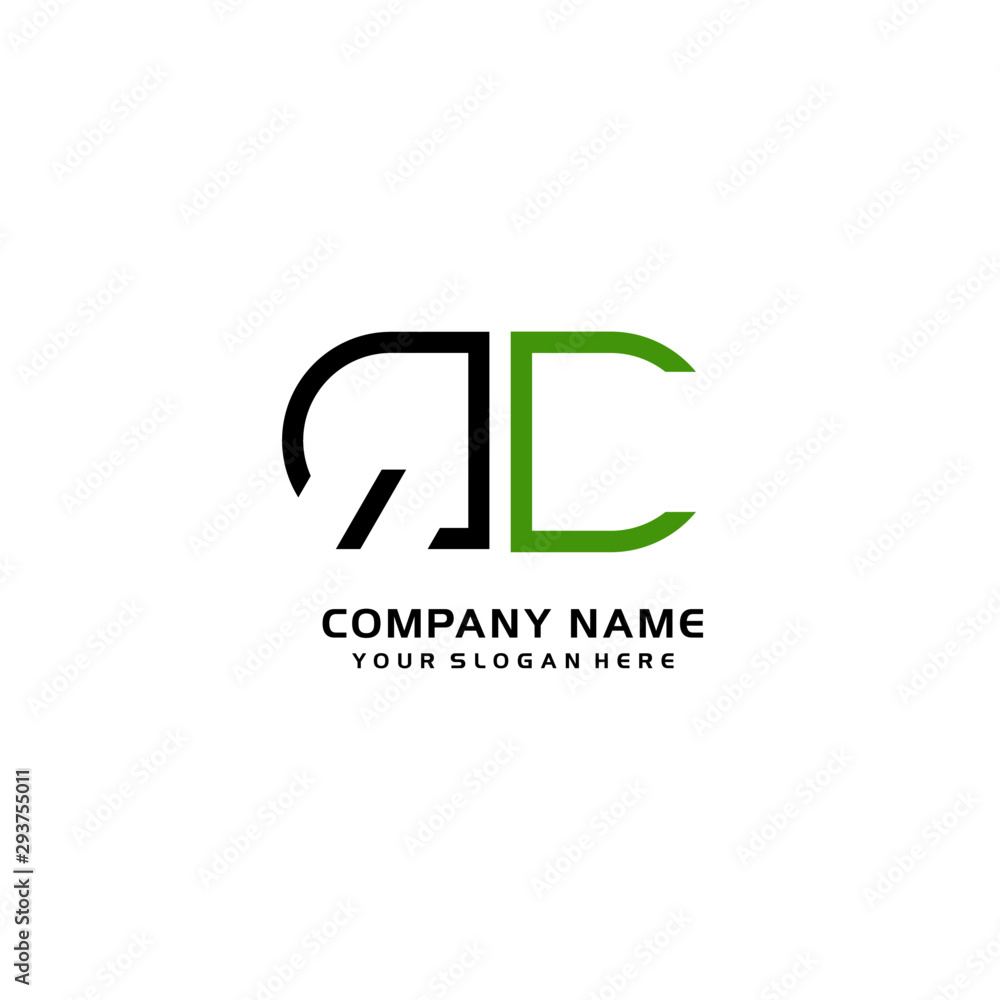 Icon Design Logo Letters QC Minimalist, oval-shaped logo, with colors, black, green, orange Icon Design Logo Letters QC Minimalist, oval-shaped logo, with colors, black, green, orange