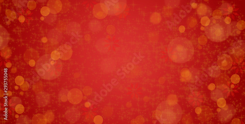 Abstract background in red and golden. Happy valentine's day. Christmas greetings card with space. Bokeh and glitter effects.
