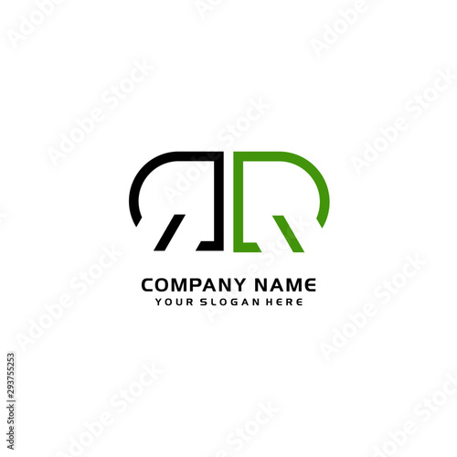 Icon Design Logo Letters QQ Minimalist, oval-shaped logo, with colors, black, green, orange
