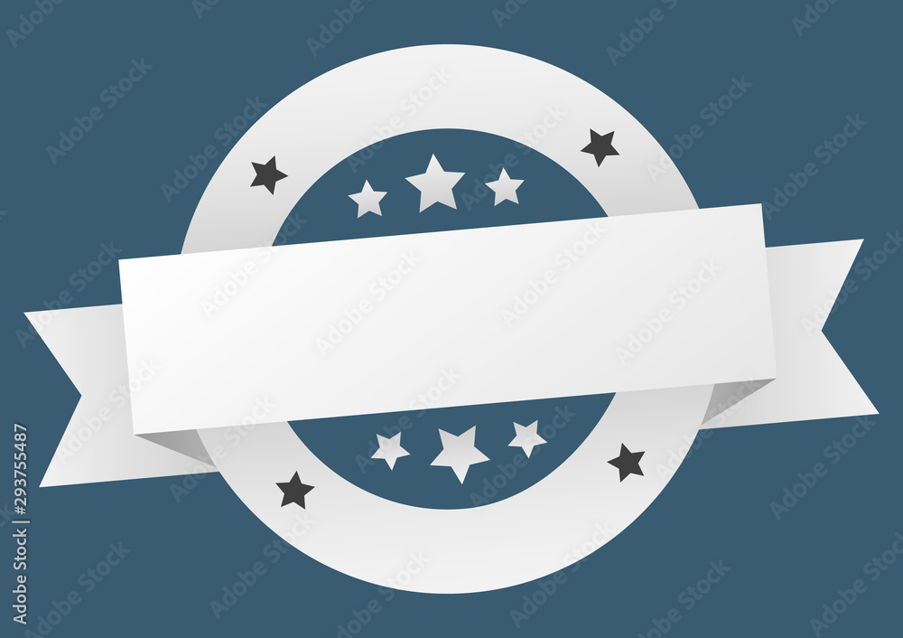 blank ribbon. blank round white sign. blank Stock Vector | Adobe Stock